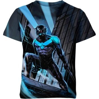 Nightwing Dick Grayson Shirt - The Master of Escrima Sticks in Black