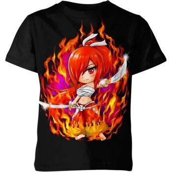 Chibi Delight - Erza Scarlet Chibi From Fairy Tail Black Shirt