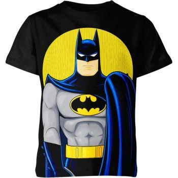 Batman: Navy Blue Silhouette T-Shirt - Black, Blue, and Yellow Comfort for a Dynamic Style