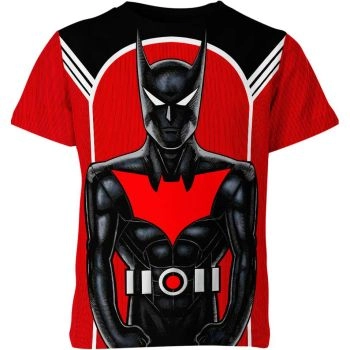 Depicting Next Generation Vigilante with the Batman Beyond T-Shirt in Red and Black