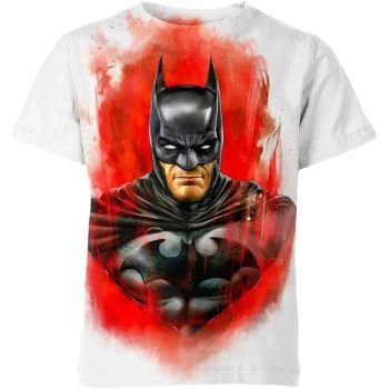 Batman: Yellow Dark Knight T-Shirt - Red and White for a Bold and Comfortable Style