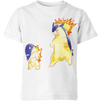 Cyndaquil and Typhlosion White Pokemon Shirt