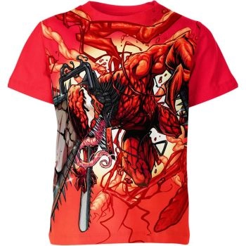 Carnage X Chainsaw Man Shirt - A Crossover of Bloody Chaos