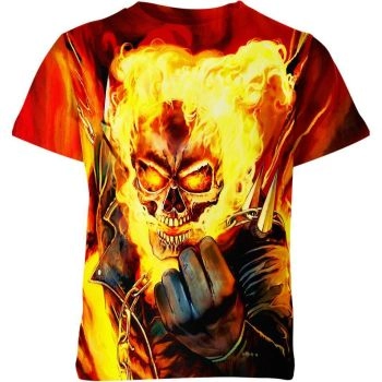 Fiery Vigilante - Ghost Rider Orange Shirt