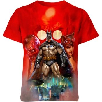 Batman: Bold Black T-Shirt with Red Accents - Comfortable Fit and Striking Style