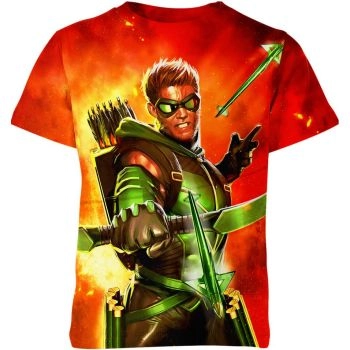Green Arrow Face T-Shirt - Stand Tall as the Green Vigilante Hero