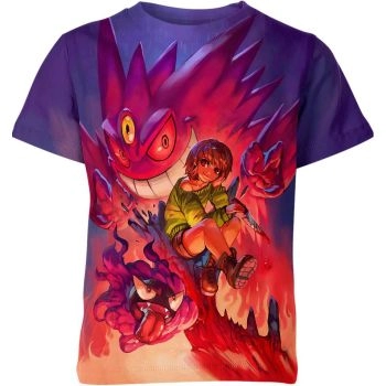 Chara X Megagengar And Gastly - Pokemon Shirt