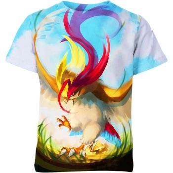 Dynamic Blue and Colorful Mega Pidgeot From DQS Shirt