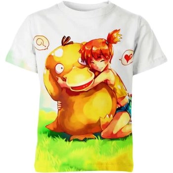 Lovely White and Yellow Misty and Psyduck DQS Shirt