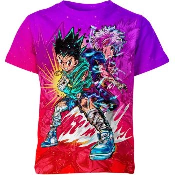 Gon And Killua: Hunter X Hunter Nightfall Adventure Shirt - Embrace the Enigmatic Purple