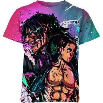 Vivid Freedom - Eren Yeager From Attack On Titan Multi-colored Shirt