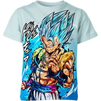 Gogeta - Serene Aqua Blue Shirt: Fusion of Calmness and Power