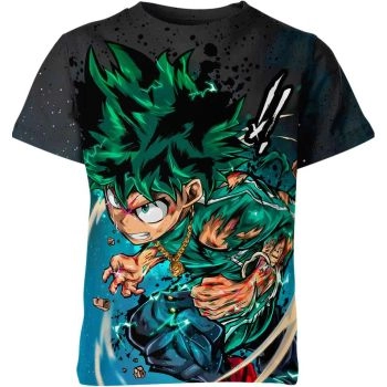 Izuku Midoriya From My Hero Academia Shirt - Onyx Determination in Black