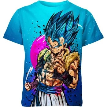 Gogeta - Majestic Royal Blue Shirt: Fusion of Power and Nobility