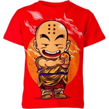 Krillin From Dragon Ball Z Shirt - Fiery Red