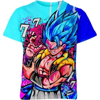 Gogeta - Dynamic Sapphire Blue Shirt: Fusion Power Unleashed