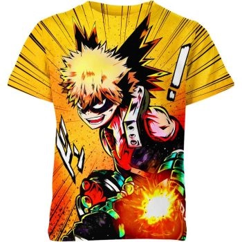 Energetic Zeal - Katsuki Bakugo From My Hero Academia Shirt in Vibrant Yellow