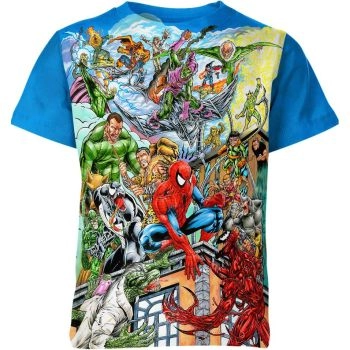 Web-Slinging Adventure: Colorful Spider-man Tee with Dynamic Pose
