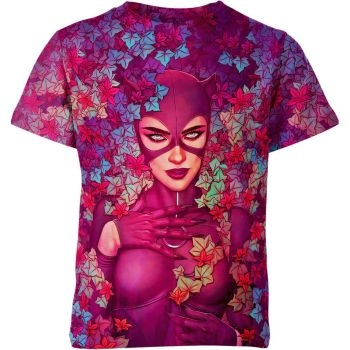 Purple Catwoman Silhouette Shirt - Elegance and Mystery in Purple Shadows