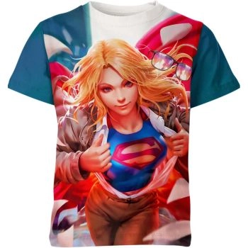 Supergirl's Urban Artistry: Embracing Power in Colorful Graffiti - A Vibrant Tee