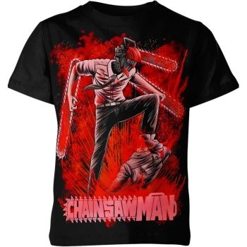 Fiery Red and Mysterious Black Denji Chainsaw Man Shirt - High-Quality Adventure