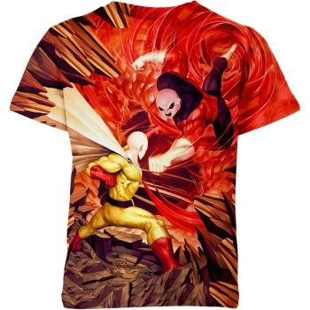 Saitama Vs Jiren From Dragon Ball Z X One Punch Man Shirt - Orange/Red