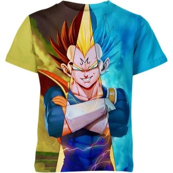 Fusion of Saiyan Elements - Green Blue Multi-color Shirt