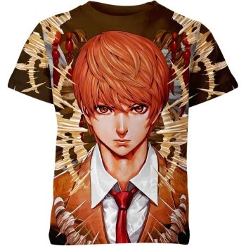 Sleek Orange-Brown Light Yagami From Death Note Shirt