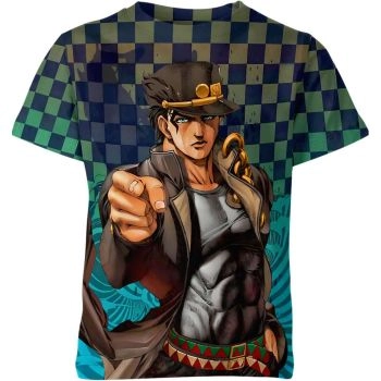 Dynamic Stand - Jotaro Kujo Jojo's Bizarre Adventure Shirt in Multicolor