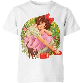 Whimsical Delivery Service - Kiki's Delivery Service from Studio Ghibli Shirt in White