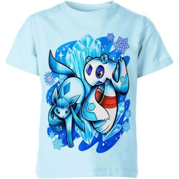 Arctic Whispers - Glaceon x Frosslass Pokemon Blue Shirt