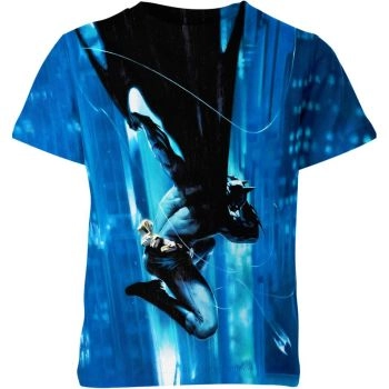 Batman: Red Heroic Comfort T-Shirt - Blue Accents for a Striking and Comfortable Look