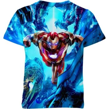 A Pop Art Inspired Design: Blue Iron Man Pop Art T-shirt