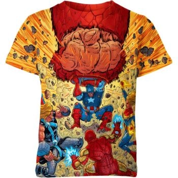 Celebrating Superhero Team with the Avengers T-Shirt in Red and Orange