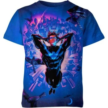 Nightwing Dick Grayson Shirt - The Flying Grayson in Blue