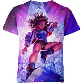 Symbolizing Strength with the America Chavez Power Tee in Vibrant Purple