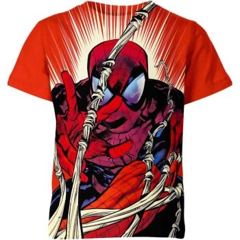 Urban Graffiti: Red Spider-man Graffiti Shirt with an Edgy Urban Vibe