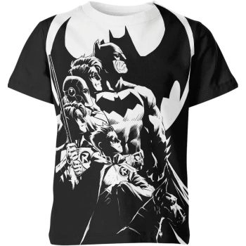Embrace Brotherhood - Sons of Batman Shirt in Deep Black with a Laid-back Style