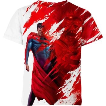 Edgy and Distressed: Superman's Bold Red Tee - Unleash the Power Within!