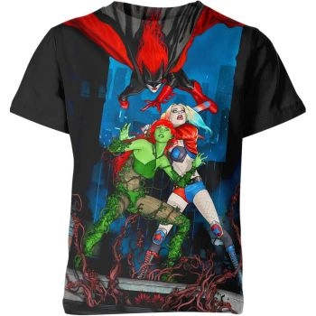 Celebrating Villainesses with the Batgirl X Poison Ivy X Harley Quinn T-Shirt in Black and Multicolor