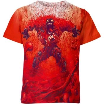 Watercolor Venom - Venom Face Watercolor T-Shirt in Fiery Red
