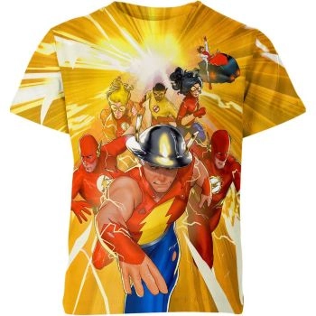 The Flash Family: A Yellow Speedster's Stylish T-Shirt