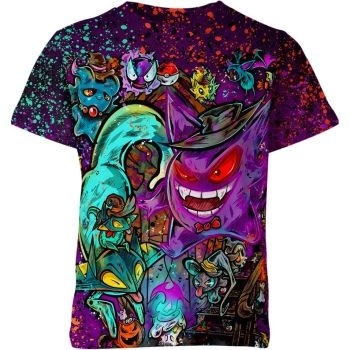 Ghostly Haunt - Gengar Multicolored Pokemon Shirt