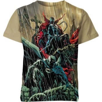 Batman X Spawn: Earthy Khaki and Mysterious Black - Comfortable T-Shirt