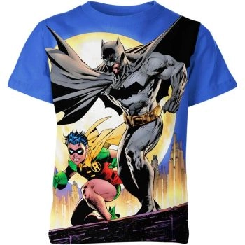 Batman X Robin: Dynamic Blue and Vibrant Colors - Casual and Relaxing T-Shirt