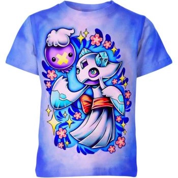 Charming Blue Drifloon and Froslass Pokemon Shirt - Embrace Ethereal Beauty!