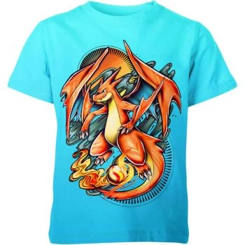 Dynamic Red and Serene Blue Mega Charizard From DQS Shirt