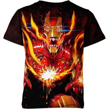 A Minimalist and Outline Design: Black Iron Man Outline T-shirt