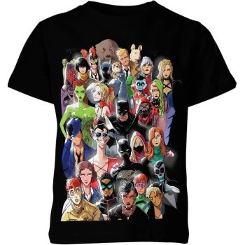 DC Heroes Shirt - Embrace the Power and Courage of DC's Superheroes in Black