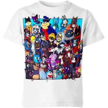 White Cat Team Up Shirt - Unite with the Cat Heroes in Style